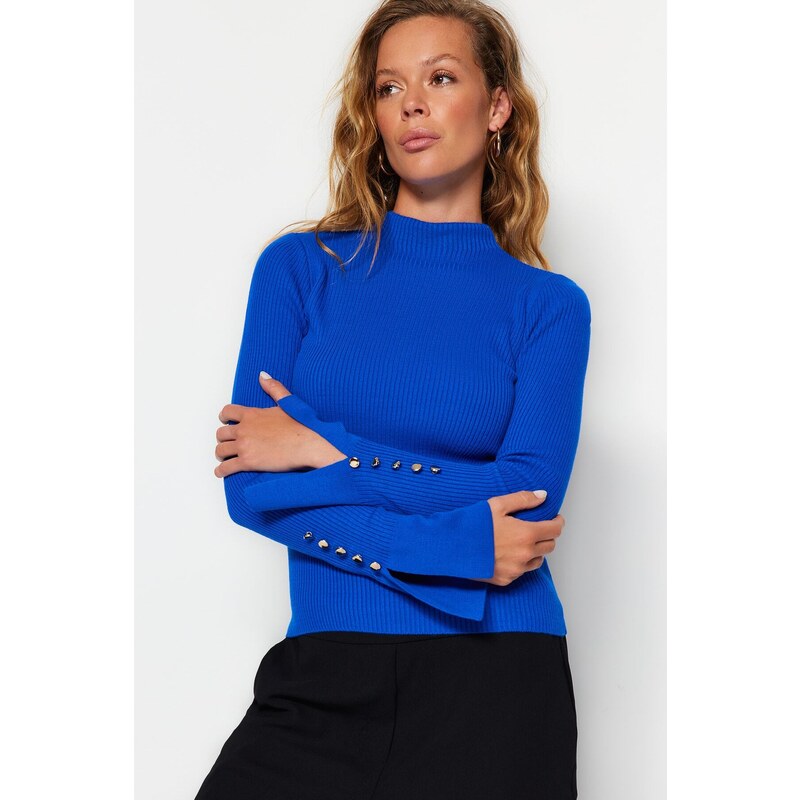 Trendyol Saks Sleeve Ends Detailed Knitwear Sweater