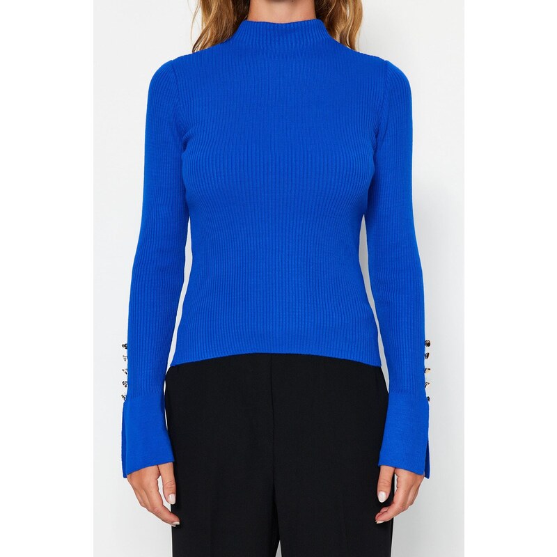 Trendyol Saks Sleeve Ends Detailed Knitwear Sweater