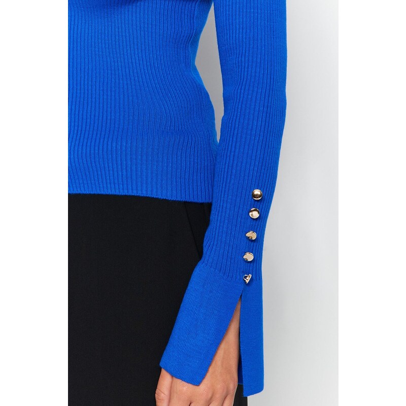 Trendyol Saks Sleeve Ends Detailed Knitwear Sweater