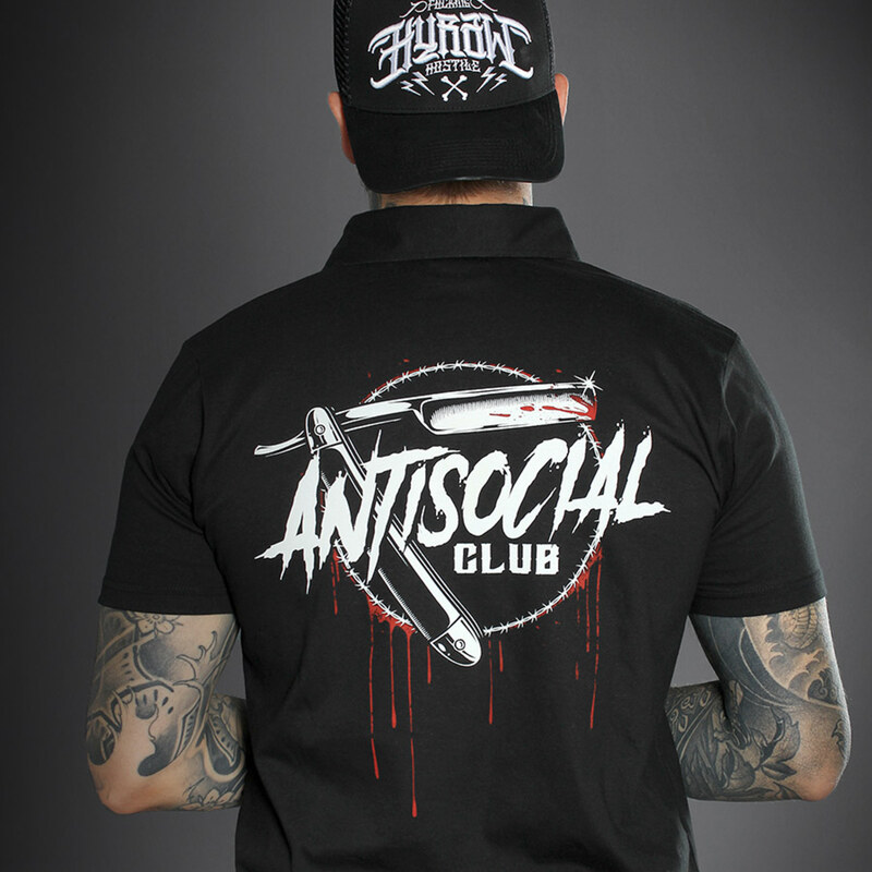 Tričko hardcore pánské - POLO ANTI SOCIAL LOGO - HYRAW - F23-M09