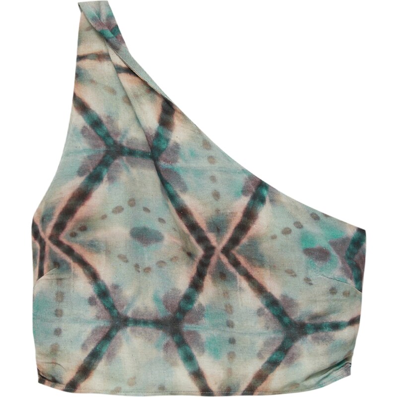 Pull&Bear Top tyrkysová / olivová / starorůžová / černá