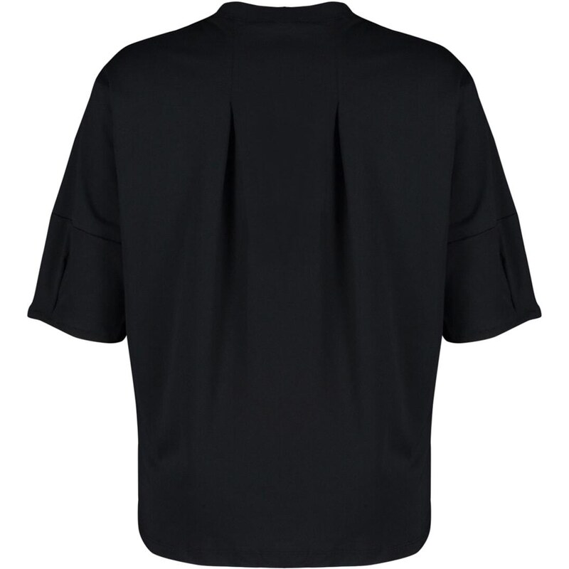 Trendyol Black 100% Cotton Premium Oversize/Wide Fit All-in-One Square Arms Knitted T-Shirt