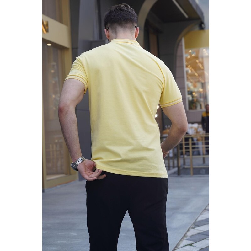 Madmext Yellow Polo-Collar Men's T-Shirt 6113