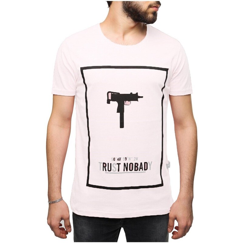 Madmext Uzi Printed White T-Shirt 2533