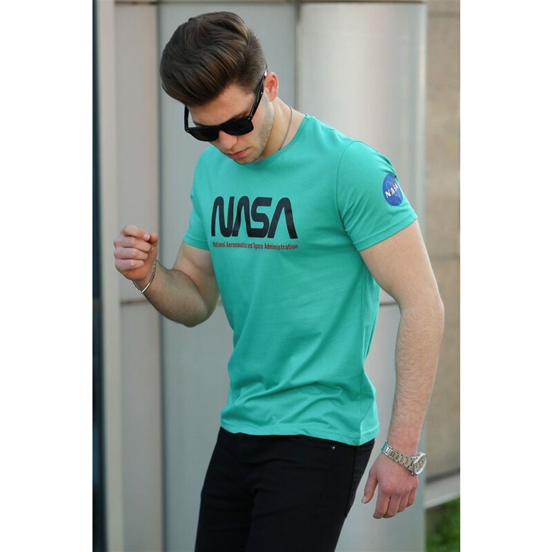 Madmext Printed Green Men's T-Shirt 4525