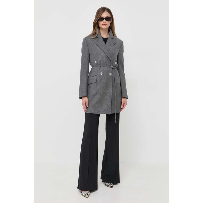 Kabát Beatrice B dámský, šedá barva, dvouřadový