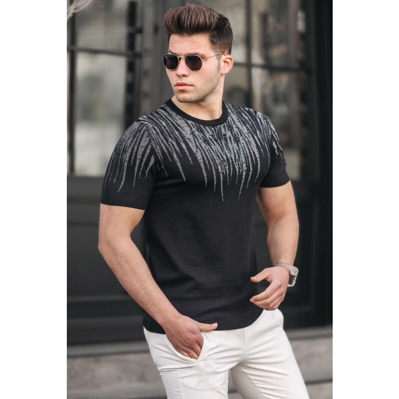 Madmext Men's Black Knitwear T-Shirt 5100