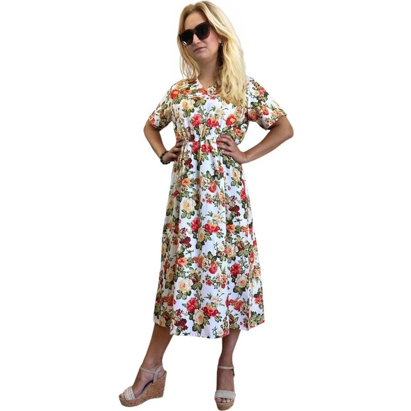 Sale-Letní šaty s rukávky 7852-1