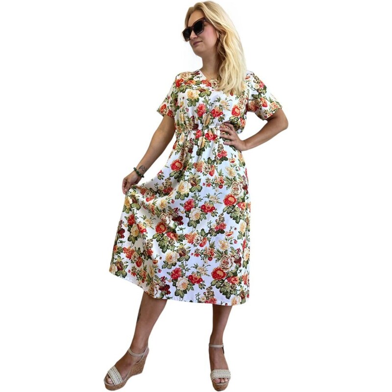 Sale-Letní šaty s rukávky 7852-1