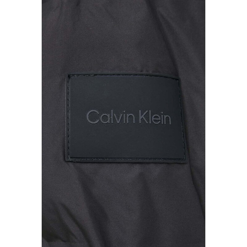 Bunda Calvin Klein pánská, černá barva, zimní