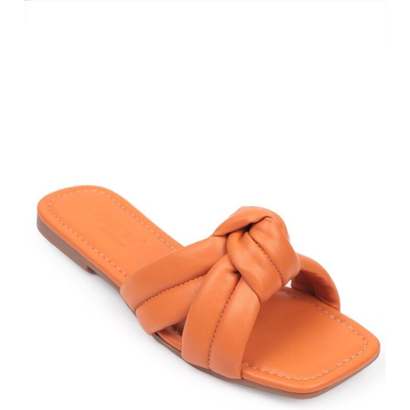 Capone Outfitters Capone Flat Heeled Orange Women's Slippers