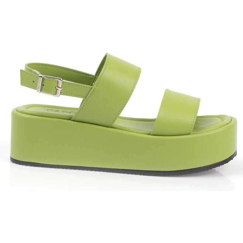 Capone Outfitters Capone Women's Chunky Double Strap Wedge Heels Pistachio Women's Flatform Sandals