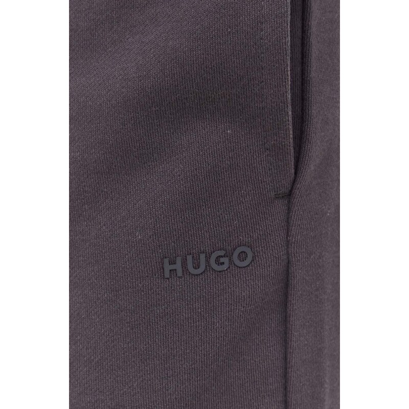 Bavlněné tepláky HUGO šedá barva