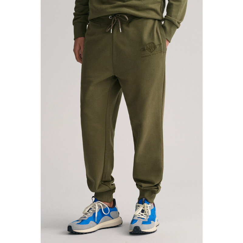 TEPLÁKY GANT REG TONAL SHIELD SWEAT PANTS zelená S