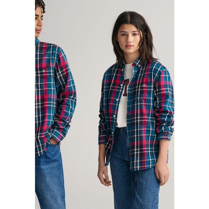 KOŠILE GANT CHECKED SHIELD LS SHIRT modrá 122/128