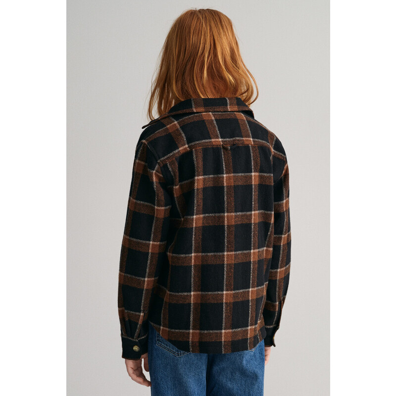 KOŠILE GANT CHECKED SHIELD OVERSHIRT černá 122/128