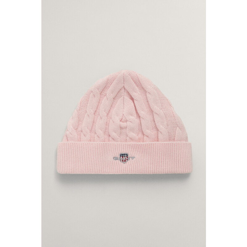 ČEPICE GANT SHIELD COTTON CABLE BEANIE růžová None