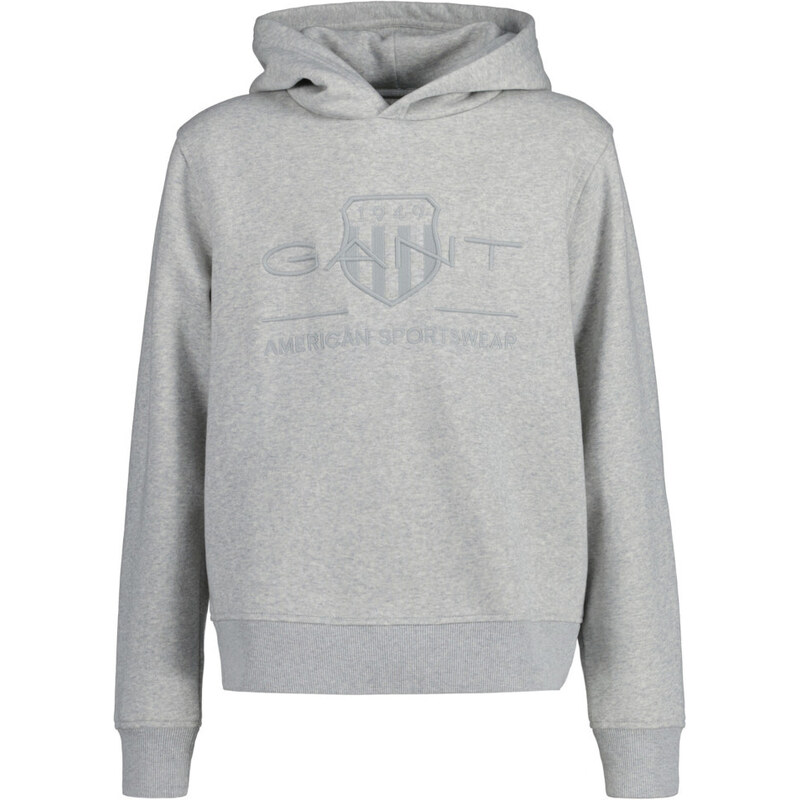 MIKINA GANT TONAL SHIELD HOODIE šedá 122/128