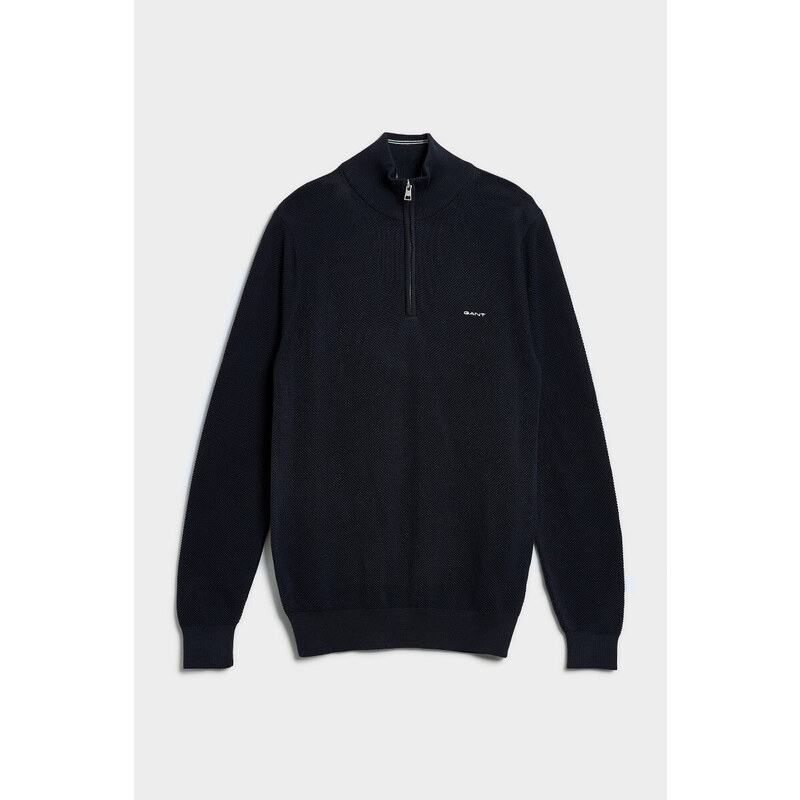 SVETR GANT COTTON PIQUE HALFZIP modrá S