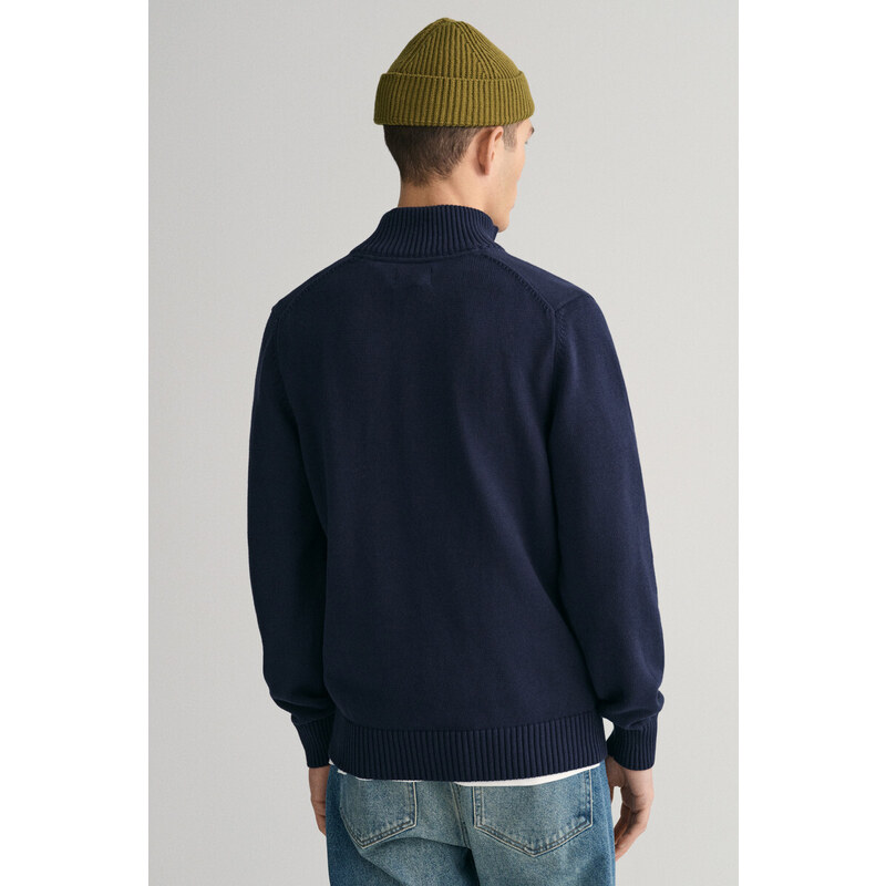 SVETR GANT CASUAL COTTON HALFZIP modrá S