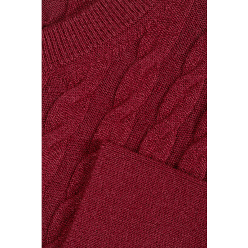 ŠATY GANT STRETCH COTTON CABLE C-NECK DRESS červená XS
