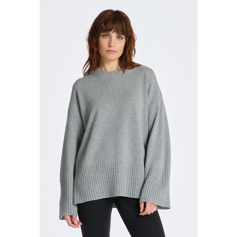 SVETR GANT D1. LOUNGE C-NECK SWEATER šedá XXS