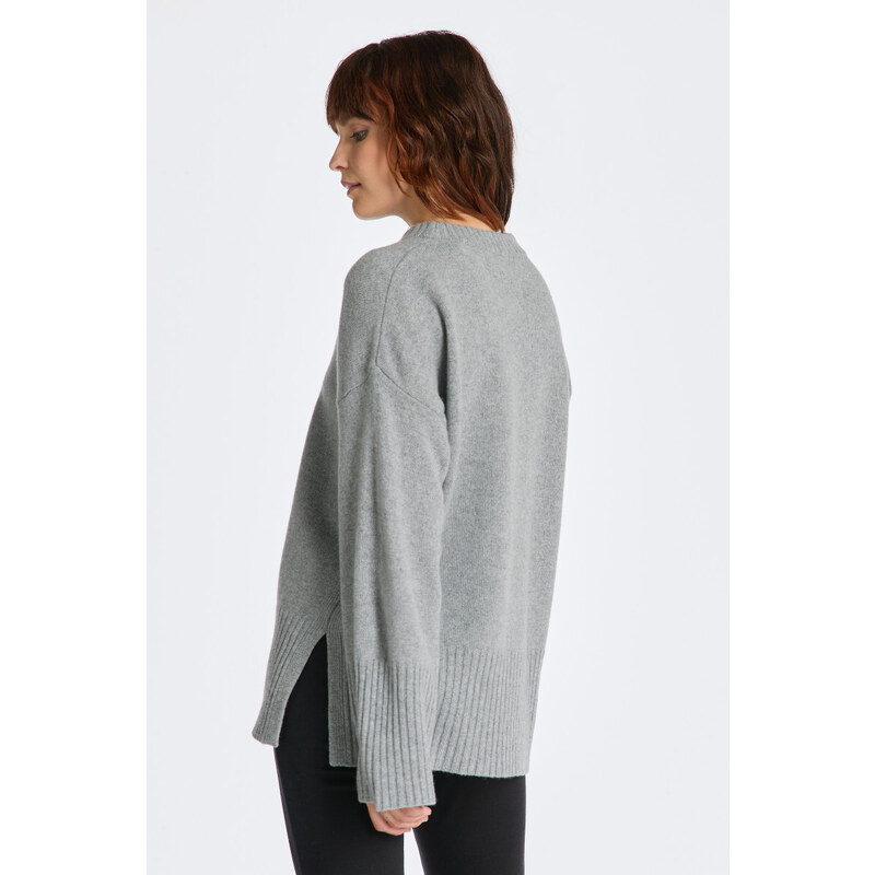 SVETR GANT D1. LOUNGE C-NECK SWEATER šedá XXS