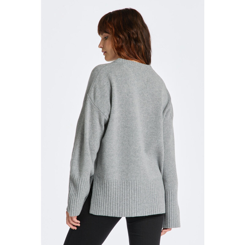 SVETR GANT D1. LOUNGE C-NECK SWEATER šedá XXS