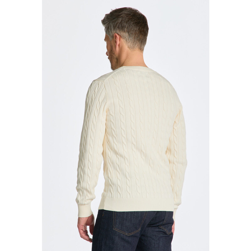 SVETR GANT COTTON CABLE C-NECK bílá L