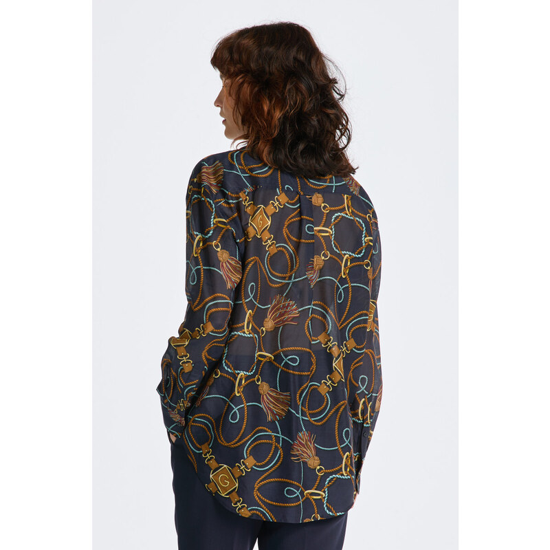 KOŠILE GANT REL ROPE PRINT COT SILK SHIRT modrá 34