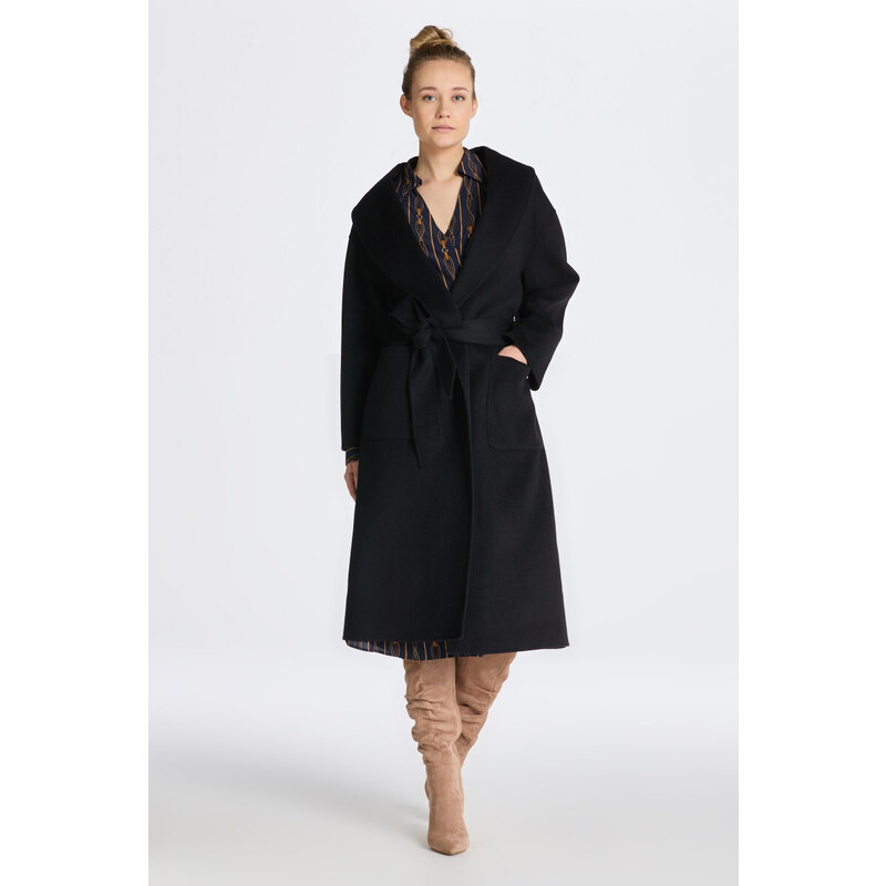 KABÁT GANT HANDSTITCHED BELTED COAT černá XS