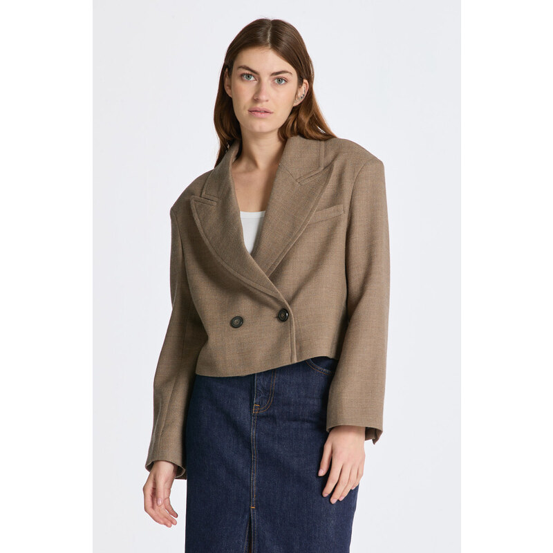 BLEJZR GANT CROPPED WOOL BLAZER JACKET hnědá 34