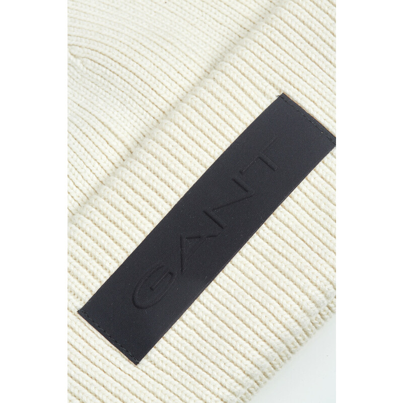 ČEPICE GANT UNISEX. RIBBED BEANIE bílá None