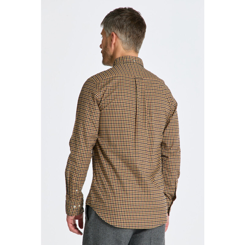 KOŠILE GANT REG TWILL MICRO MULTI CHECK SHIRT hnědá S