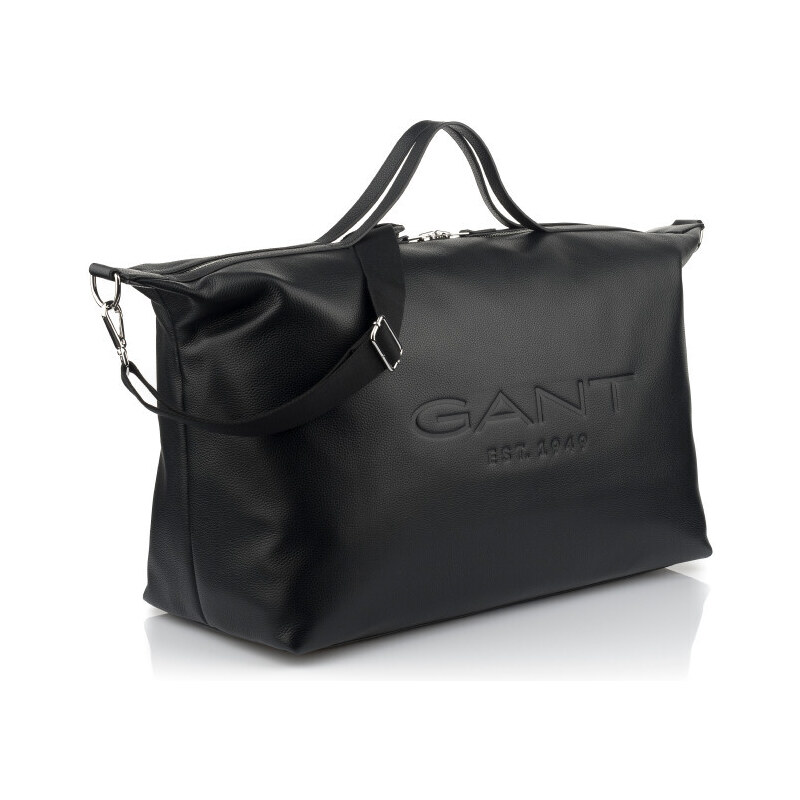 TRAVEL BAG GANT UNISEX. SLOUCHY LEATHER BAG černá None