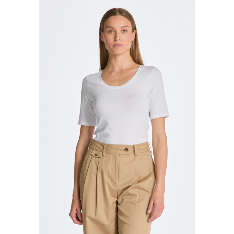 TRIČKO GANT SLIM COT/ELA SS SCOOP NECK TOP WHITE 89451246