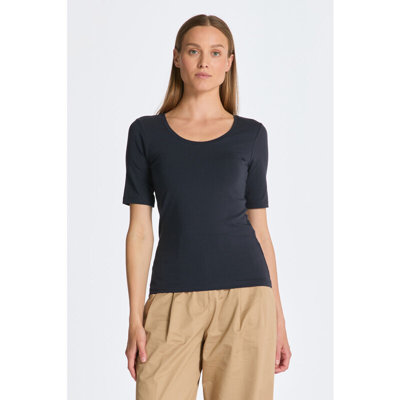 TRIČKO GANT SLIM COT/ELA SS SCOOP NECK TOP modrá XS