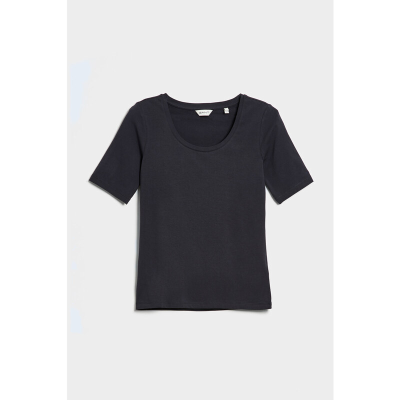 TRIČKO GANT SLIM COT/ELA SS SCOOP NECK TOP modrá XS