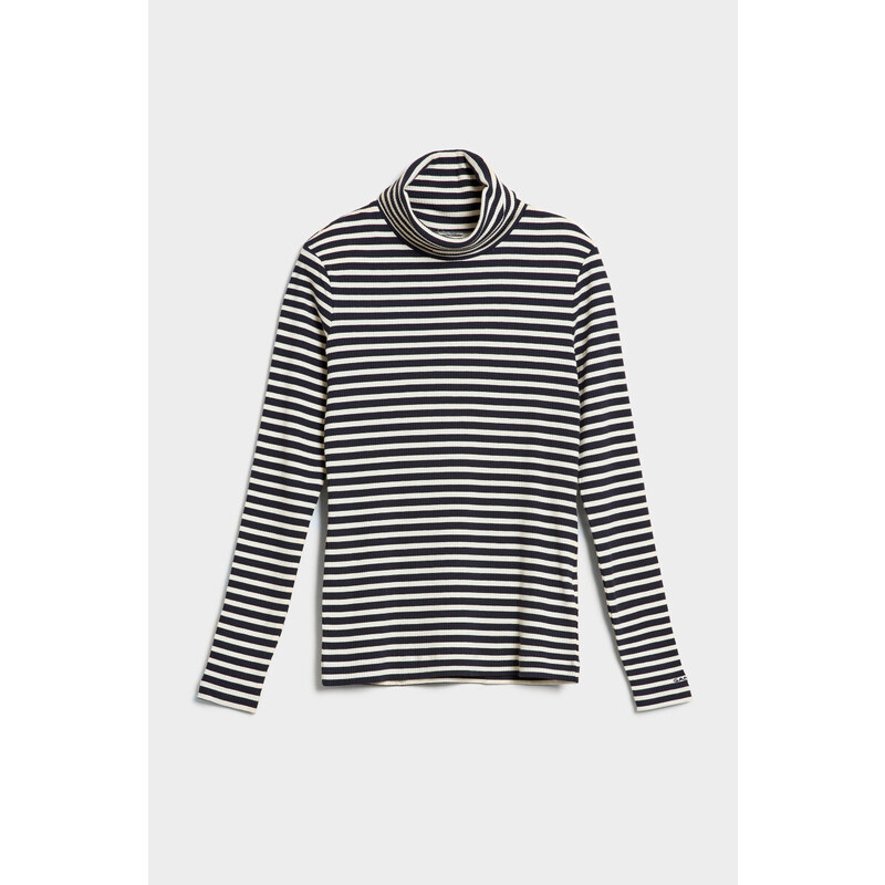 ROLÁK GANT SLIM STRIPED RIBBED TURTLENECK modrá XS