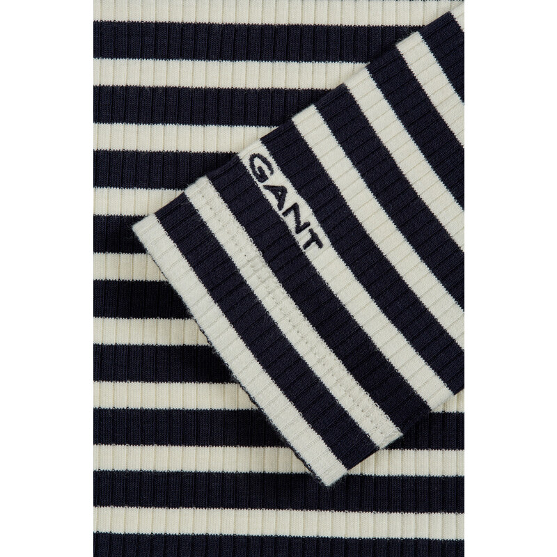 ROLÁK GANT SLIM STRIPED RIBBED TURTLENECK modrá XS