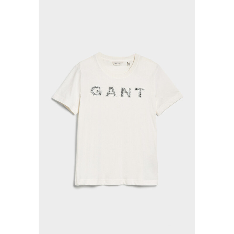 TRIČKO GANT REL APPLIQUE SS T-SHIRT bílá XS