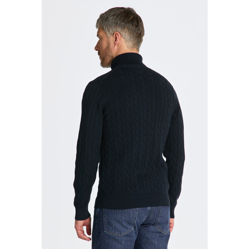 ROLÁK GANT COTTON CABLE TURTLE NECK modrá S