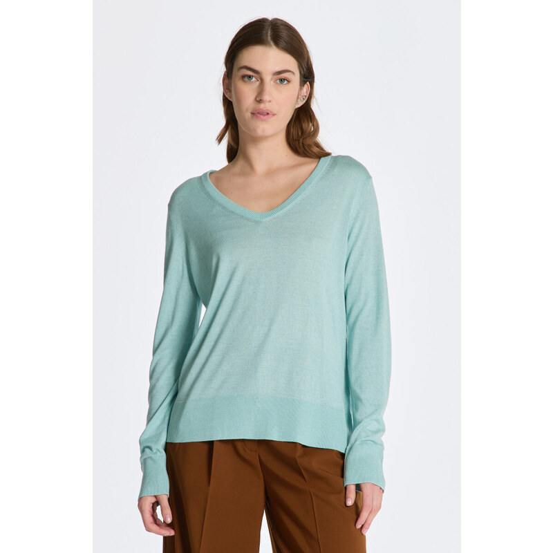 SVETR GANT FINE KNIT V-NECK modrá XS