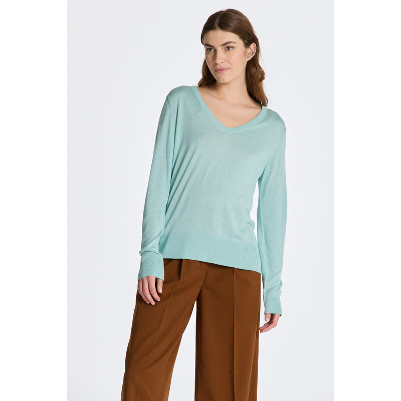 SVETR GANT FINE KNIT V-NECK modrá XS