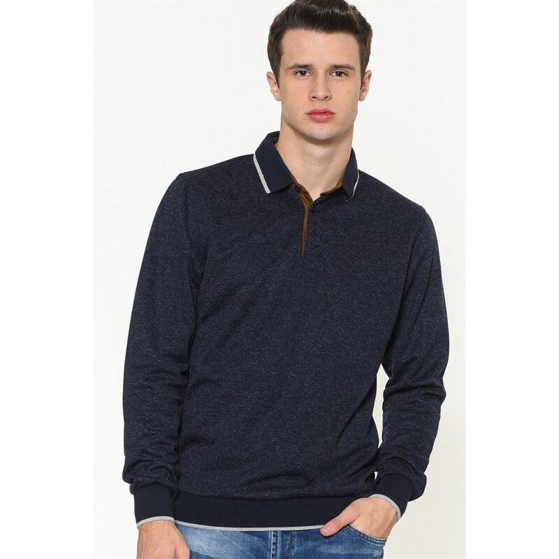 1038 DEWBERRY MENS SWEATSHIRT-PLAIN NAVY BLUE