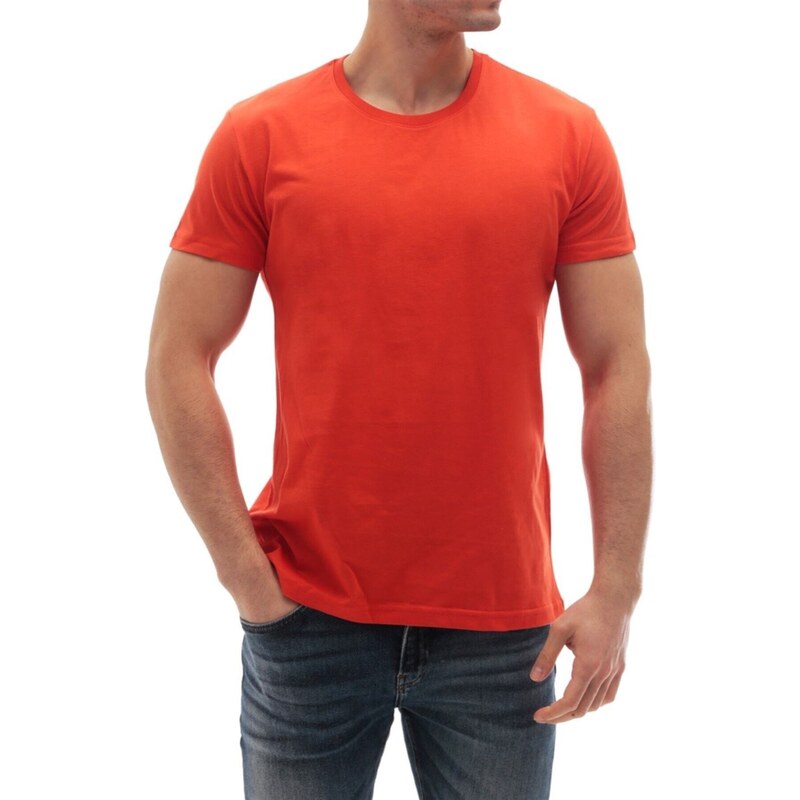 Madmext Crew Neck Basic T-Shirt Orange 3006