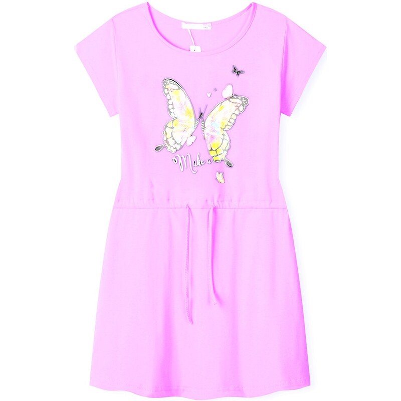 KUGO-Dívčí šaty bavlněné MOTÝL fialové
