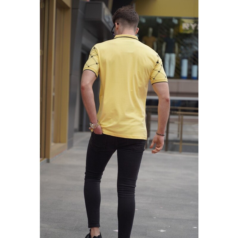 Madmext Yellow Buttoned Polo-Collar Men's T-Shirt 5867
