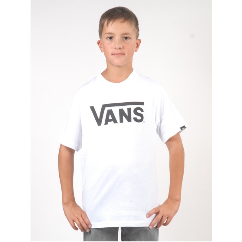 Vans CLASSIC white/black dětské triko s krátkým rukávem - bílá - Holky