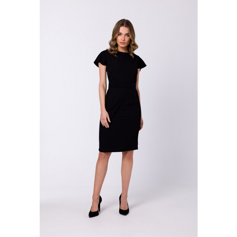 STYLOVE S336 Pouzdrové šaty s páskem - černé